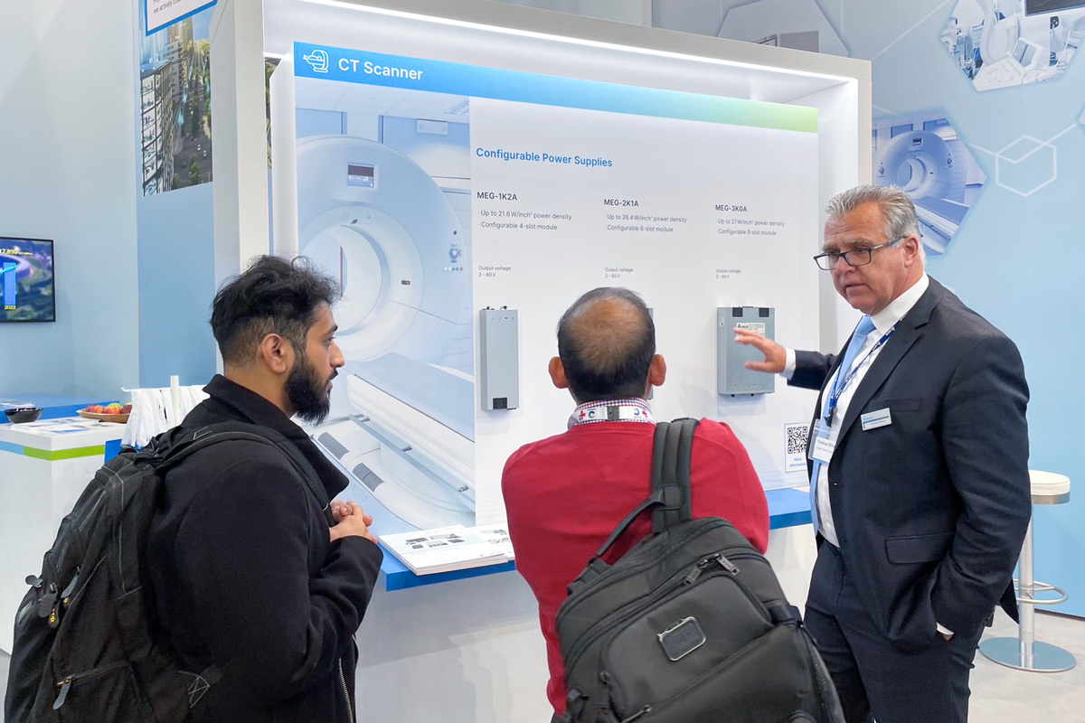 Sales team showcased configurable power supplies to visitors