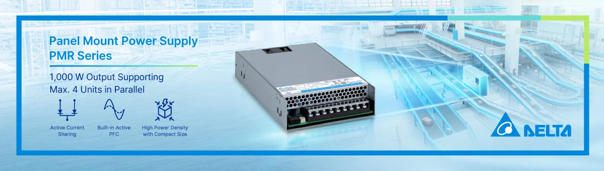 Delta PMR-1K0W panel mount power supply for demanding industrial and commercial applications