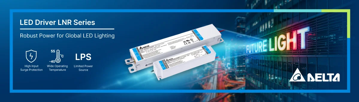Delta launches Constant Voltage LED Drivers LNR Series